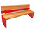Venice Wood and Steel Seat - (209412) Venice Seat 1800mm - Wood and Steel Backrest - Light Oak - RAL 3020 - Traffic Red