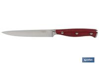 CUCHILLO VERDURAS HOJA13cm MODELO AGUACEJO ROJO