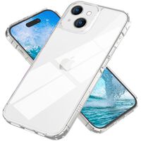 NALIA Crystal Clear Cover compatible with iPhone 15 Case, Transparent Hard Acryl Back & Flexible Silicone Frame, Anti-Scratch Non-Yellowing Anti-Fingerprint See Through Protecto...