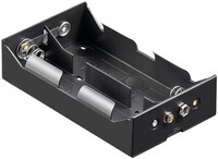4x D (Mono) Batteriehalter, Schwarz - Druckknopf