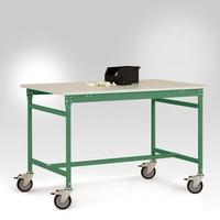 Manuflex LB4083.6011 ESD ESD oldalsó asztal BASIS gumi asztallal zöld alapon RAL 6011, szélesség nagysága: szélesség: 2000 x 800 x 850 mm Rezedazöld (RAL 6011)