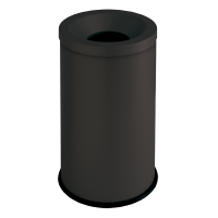 Papierkorb 50 Liter mit Trichterdeckel Ø 310 x 590 mm Stahl schwarz seidenmatt