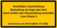 Kennzeichnung für Laserklassen - Gelb/Schwarz, 10 x 20 cm, Kunststoff, Text