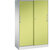 Armario de puertas correderas ASISTO, altura 1617 mm, anchura 1000 mm, gris luminoso / verde pistacho.