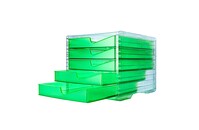 Schubladenbox styroswingbox light transparent / neon-grün