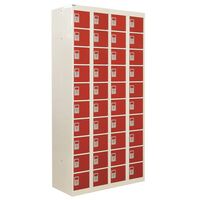 Personal effects lockers, 40 compartments, red doors