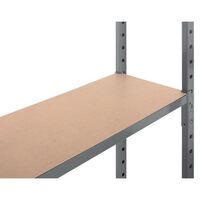 Extra shelf with chipboard cover for heavy duty tubular shelving