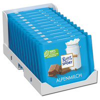 Ritter Sport Alpenmilch, Schokolade, 12 Tafeln je 100g