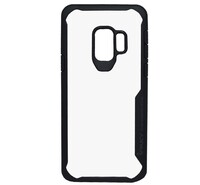 IPAKY műanyag telefonvédő (szilikon keret, közepesen ütésálló, átlátszó hátlap) FEKETE [Samsung Galaxy S9 (SM-G960)]