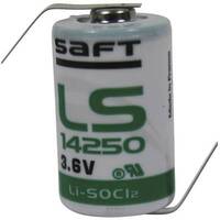 1/2 AA lítium elem, forrasztható, 3,6V 1200 mAh, forrfüles, 15 x 25 mm, Saft LS14250HBG