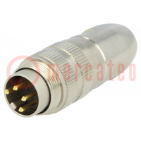 Connector: M16; plug; male; soldering; for cable; PIN: 4; 5A; 250V
