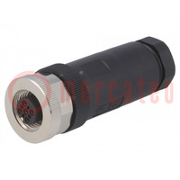 Plug; M12; PIN: 3; female; A code-DeviceNet / CANopen; for cable