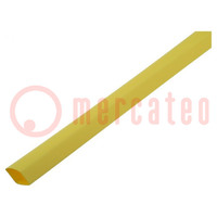 Heat shrink sleeve; glueless; 2: 1; 2.4mm; L: 1m; yellow; -55÷125°C