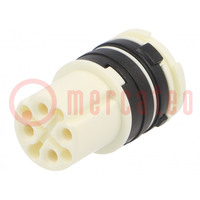 Connector: M16; contact insert; female; for cable; PIN: 8(4+4)