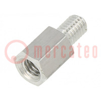 Screwed spacer sleeve; 10mm; Int.thread: M5; Ext.thread: M5