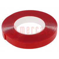 Tape: fixing; W: 19mm; L: 5.5m; Thk: 2mm; double-sided; acrylic; 8N/cm
