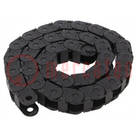 Cable chain; LIGHT; Bend.rad: 100mm; L: 986mm; Int.height: 17mm