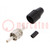 Plug; RCA; male; straight; soldering; black; brass; for cable