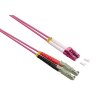 ROLINE LWL-Kabel duplex 50/125µm OM4, LSH/LC, LSOH, violett, 2 m