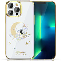 1_Kingxbar Moon Series Luxury Case mit Swarovski-Kristallen für iPhone 13 Pro Gold (Blume)