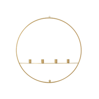 Deko-Ring Hoop - Kerzenleuchter Circle, Wandbefestigung, gold, Metall - Durchmes