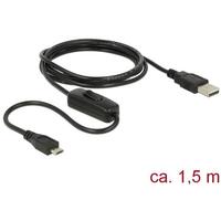 DELOCK USB Kabel micro B -> A St/St 1.50m Ein/Aus-Sch
