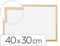 Pizarra blanca de melamina (40x30 cm) con marco de madera de Q-Connect