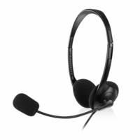 Ewent EW3563 Kopfhörer & Headset Kabelgebunden Kopfband Anrufe/Musik Schwarz