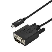 StarTech.com Adaptateur USB-C vers VGA 3m - Câble Vidéo USB Type C vers VGA - 1920x1200/1080p - Compatible Thunderbolt 3 - Convertisseur USB-C à VGA - DP Alt Mode HBR2 - Noir
