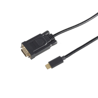 S-Conn 10-59025 video kabel adapter 1 m USB Type-C VGA (D-Sub) Zwart