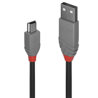 Lindy 36725 kabel USB 5 m USB 2.0 USB A Mini-USB B Czarny