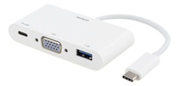 Deltaco USBC-VGA4 laptop dock & poortreplicator USB 2.0 Type-C Wit