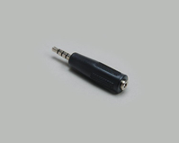 BKL Electronic 1102058 csatlakozó átlakító 3.5 mm 4-pin 2.5 mm 4-pin Fekete
