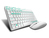 Rapoo 8000M teclado Ratón incluido RF Wireless + Bluetooth Verde, Blanco