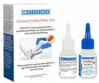 WEICON Contact-Füller Set, transparenter Spezialfüllstoff & VA-8312, Cyanacrylatkleber zum Sofort-Verkleben