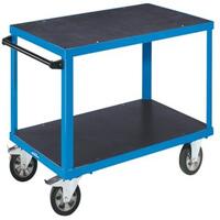 Werkstattwagen Montagewagen 1250x800mm, 2 Etagen, Siebdruckplatten, Vollgummir., Tragf. 1000kg, Blau
