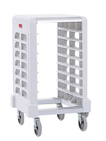 Küchengestell Zubereitungswagen (Frontlader) mit weißem Schneidebrett für den Transport von 8 GN-1/1-Behältern