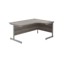 Jemini Radial Right Hand Desk 1800x1200mm Grey Oak/Silver KF846017