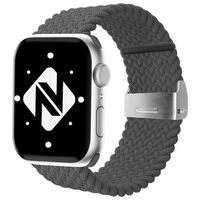 NALIA Tessuto Intrecciato Cinturino Smart Watch compatible con Apple Watch Bracciale Ultra/SE Series 8/7/6/5/4/3/2/1, 42mm 44mm 45mm 49mm, per iWatch Orologio Donna Uomo Grigio