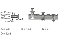 Schraub-Blindniete M 6,3 bis 6,8, K 2,5 bis 8,0 mm, PA 6.6, schwarz, 27026070, A