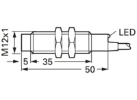Näherungsschalter, Einbaumontage M12, 1 Schließer, 30 V (DC), 200 mA, Erfassungs