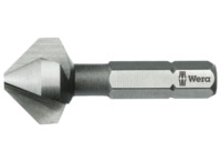 3-nutige Kegelsenker-Bit, M6, 1/4" Bit, 35 mm, Spirallänge 20 mm, Stahl, DIN 117