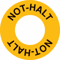 Not-Halt-Etikett - NOT-HALT, Gelb, 3 cm, PVC, Selbstklebend, Für innen