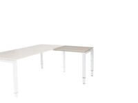 Stretto Verstelbare Aanbouwtafel, 80 x 60 cm, Licht Eiken Blad, Witte Poten