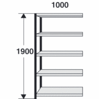 Magazin-Regal Stora 100 Regalfeld BxTxH 100x30x190cm schwarz/lichtgrau