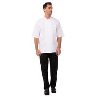 Chef Works Montreal Cool Vent Unisex Short Sleeve Chefs Jacket White Uniform L
