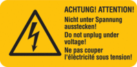 Sicherheitsetiketten, Elektrotechnik - Warnung vor elektrischer Spannung, Gelb