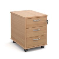 Express office mobile pedestal drawers - 3 drawer, beech
