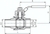 Zeichnung: Edelstahl-Kugelhahn 2-teilig, leichte Bauform, mit vollem Durchgang
