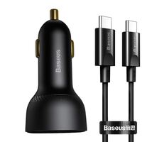 Baseus Superme USB autós töltő, USB-C, 100W + USB-C kábel, fekete (TZCCZX-01)